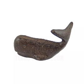 Cast Iron Miniature Sperm Whale Figurine Paperweight Rustic Nautical Beach Decor