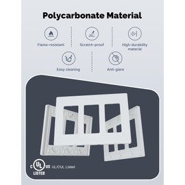 MORNING GROUP Matte Finish Triple Decorator Switch Cover, Screwless Wall Plate, Standard Size 3-Gang 6.38" x 4.53", Polycarbonate Thermoplastic, UL Listed, White, 2 Pack