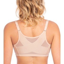 HACI Front Closure Posture Everyday Bra for Women Full Coverage Plus Size Bra Raceback(Beige,42B)