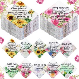 SmoothNovelty Handkerchiefs for Women Christian Gifts Bulk Soft Gifts Inspirational Religious Bible Verse(100 Pcs,Classic)
