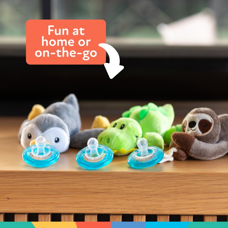 Nuby Calming Natural Flex Snuggleez Pacifier with Plush Combo Set