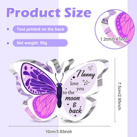 Nanny Gifts, Acrylic Butterfly Plaque Gifts for Nanny,Nanny Birthday Gifts Best Nanny Christmas Birthday Gift for Nanny Beautiful Butterfly Acrylic Plaque Granny Birthday Gifts,Gifts for Grandma