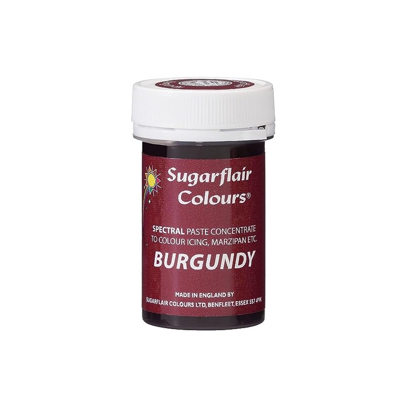 Sugarflair BURGUNDY Paste Gel Edible Food Colouring Colour Icing Quality