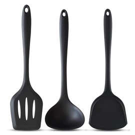 Pfannenwender Silikon,Osuter 3er Silikon-Pfannenwender Küchenhelfer Spatel aus Silikon Kochgeschirr Silikon Spachtel Set für Küche Backen und Kochen,Antihaft-BPA Free