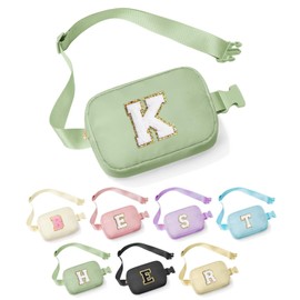 YOOLIFE Initial Belt Bag - Women's Fanny Pack Crossbody Bag in Green