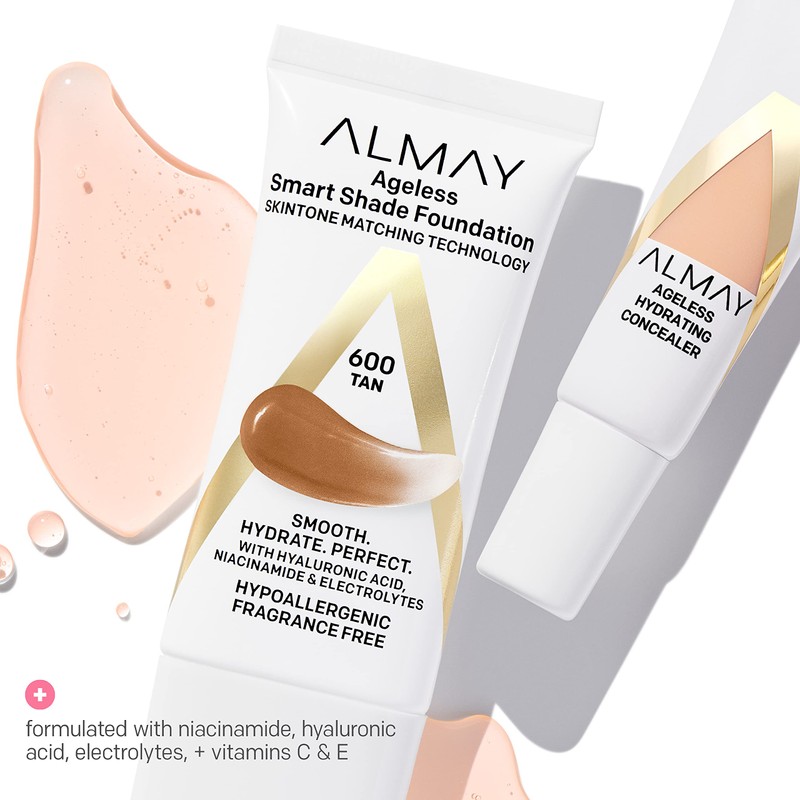 Almay Anti-Aging Concealer, Face Makeup with Hyaluronic Acid, Niacinamide, Vitamin