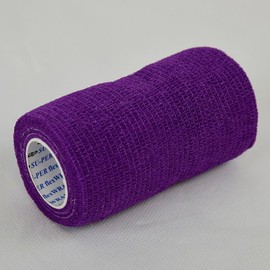 SU-PER FlexWRAP 12 Rolls Self Adhesive Bandages - Strong, Cohesive, Flexible, First Aid Bandages - for Wound Dressings & Horse Leg Wraps - 4" x 5 Yards, Purple