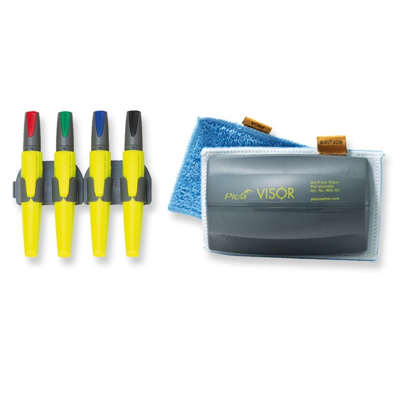 Pica Visor Magnetic Pen Holder for 2 Longlife Whiteboard Markers