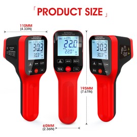 AOPUTTRIVER AP-1600 Pyrometer Waterproof, Rechargeable Pyrometer-58℉~2912℉ High Temp Thermometer Gun with DS=30:1, IR Thermometer with Adjustable Emissivity, Backlight for HVAC Forge