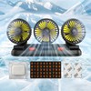 Glatiaofy 12V Car Cooling Three-Head Fan, 360° Rotation, 2-Speed Adjustable,