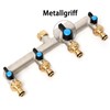 OPERMAXER 4-Wege Wasserhahn Wasserverteiler aus Messing für 4 Geräte/Gartenschläuche, 4er