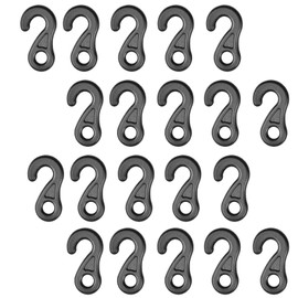Bungee Cord Hooks Camping Tent Hooks Canopy Windproof Hooks Plastic ShockElastic Rope End Buckle (Style-A-20pcs)