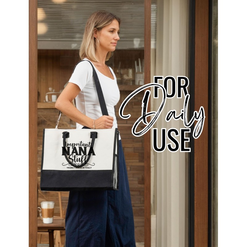 INNObeta Nana Gifts Tote Bag, Important Nana Stuff Bag with