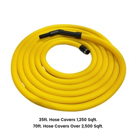 Wessel-Werk 35-feet Garage Central Vacuum Hose, Crushproof Central Vacuum Garage Hose with Swiveling Hose Handle, Cuff Fits 1.5-inch Inlet Valves (Plastic Handle, 35 Ft. Long)