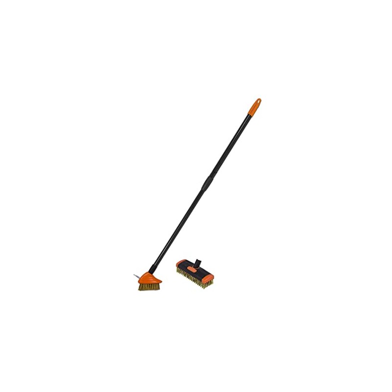 Wire Brush Cleaning Set with 2 Heads and Telescopic Handle