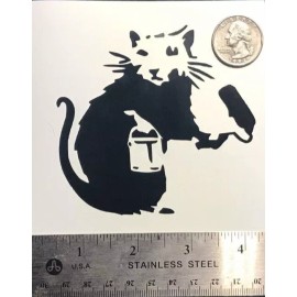Unbranded Banksy Graffiti Rat BLACK vinyl decal weatherproof dishwasher-saf