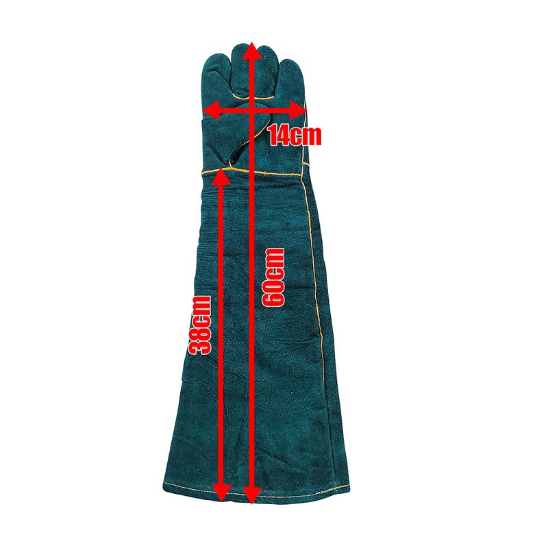 Spring.Rd Anti-Bite Gloves Safety Ultra Long Leather Bite Green Pets