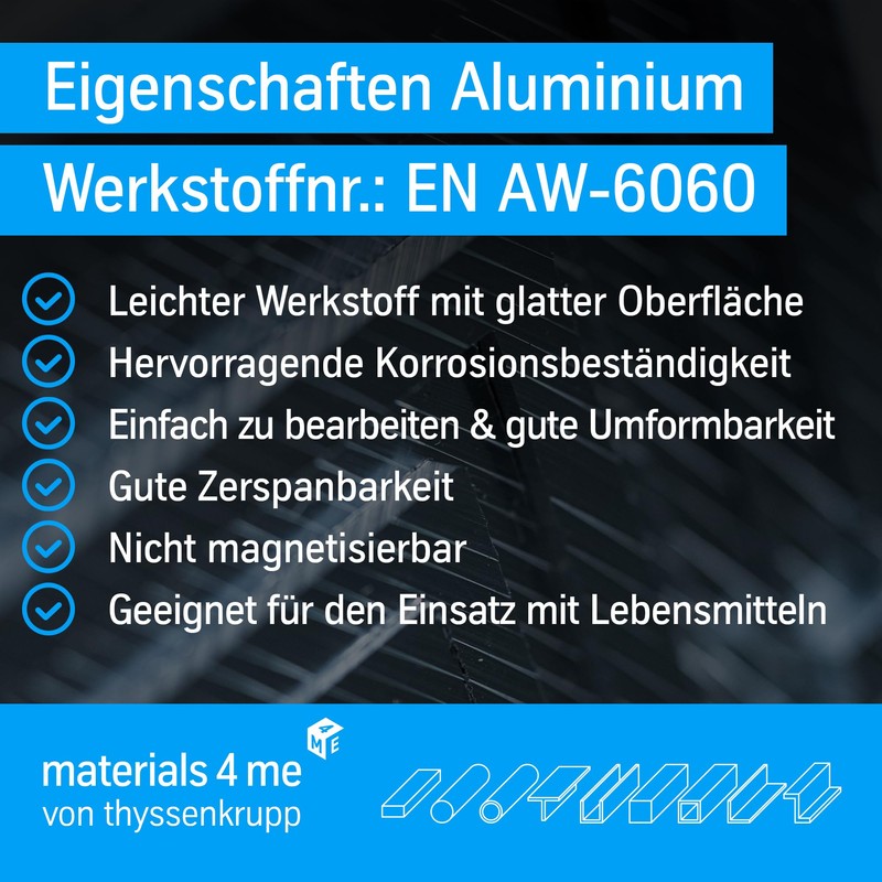 thyssenkrupp Angle Profile made of Aluminium, Isosceles, EN AW-6060 in