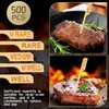 Soaoo 500 Pcs 3.5" Assorted Bamboo Wood Temperature Picks Steak