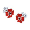 Poppy Earrings - Red Flower Sterling Silver in Premium Box