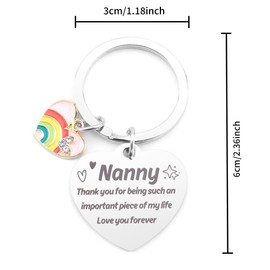 SPMatrix Mothers Day Gifts, Nanny Mothers Day Gifts, Nanny Gifts, Gifts for Nanny, Nanny Gifts from Grandchildren, Mothers Day Gifts for Nanny, Nanny Keyring, Presents for Nanny, Grandma Gifts