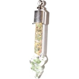 LOSE WEIGHT AND CLAM NERVES  Wicca  Charm Pendant Glass Vial 121 Yr Old Formula