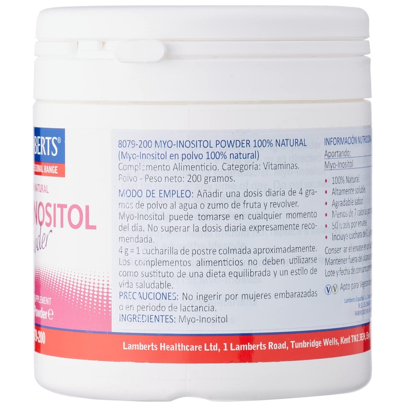 Lamberts Myoinositol Polvo 100 Natural 200 g