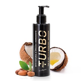 Natürliche Solarium-Lotion MegaTan Max-Turbo mit Bronzer 160ml | Dunkler Bräunungsbeschleuniger für Sonnenbänke | Intensivierer & Melanin-Booster | Bräune - pflegende Bodylotion