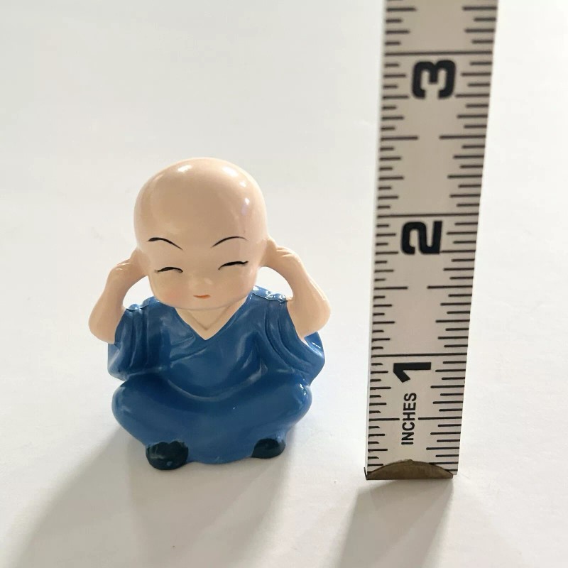 Buddha Zen Monk Hear No Evil Figurine for Home, Desk,