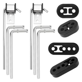 joytrace Exhaust Hangers Kit 10PC - Complete Set with 10" & 7.6" 90°Bend Rods, 2/4 Hole Mounts, Heavy-Gauge Zinc Coated Steel for Car Truck Custom Weld-On