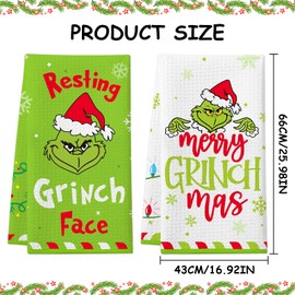 Lets Joy Pack of 2 Christmas Kitchen Towels, 43 x 66 cm, Christmas Microfibre Cloths, Christmas Towels, Colourful Cartoon Towels, Christmas Decoration, Kitchen Towels, Home Decoration, Party Gifts