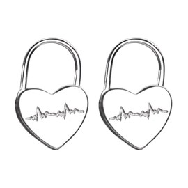 Tiny Heart Safety Pin Small Hoop Earrings for Women Girls S925 Sterling Silver Hypoallergenic Cute Love Heartbeat Padlock Cartilage Nickel Free Jewelry