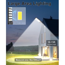 JAYNLT Solar Street Lights, Solar Security Flood Lights, 2 Pack