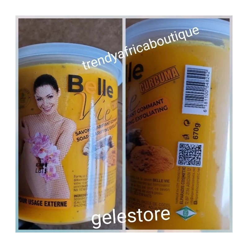 Belle Vie Rich Turmeric Soap. Clarifying & Exfoliating Soap 670g