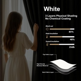 Room Divider Curtains with Ceiling Curtain Track Set, Blackout Privacy Curtains Flexible Track Wall Mounted for Dividing Living Room, Bedroom, 1 Panel White Drape and White Rail, W144 x L96 in