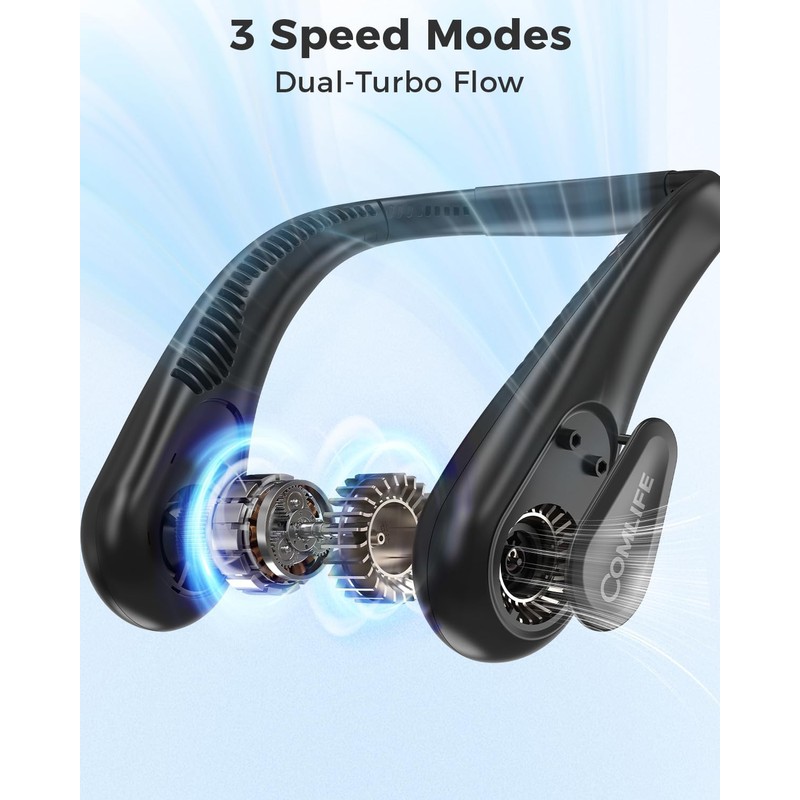 Portable Bladeless Neck Fan, Birthday Gift for Men Women Friends