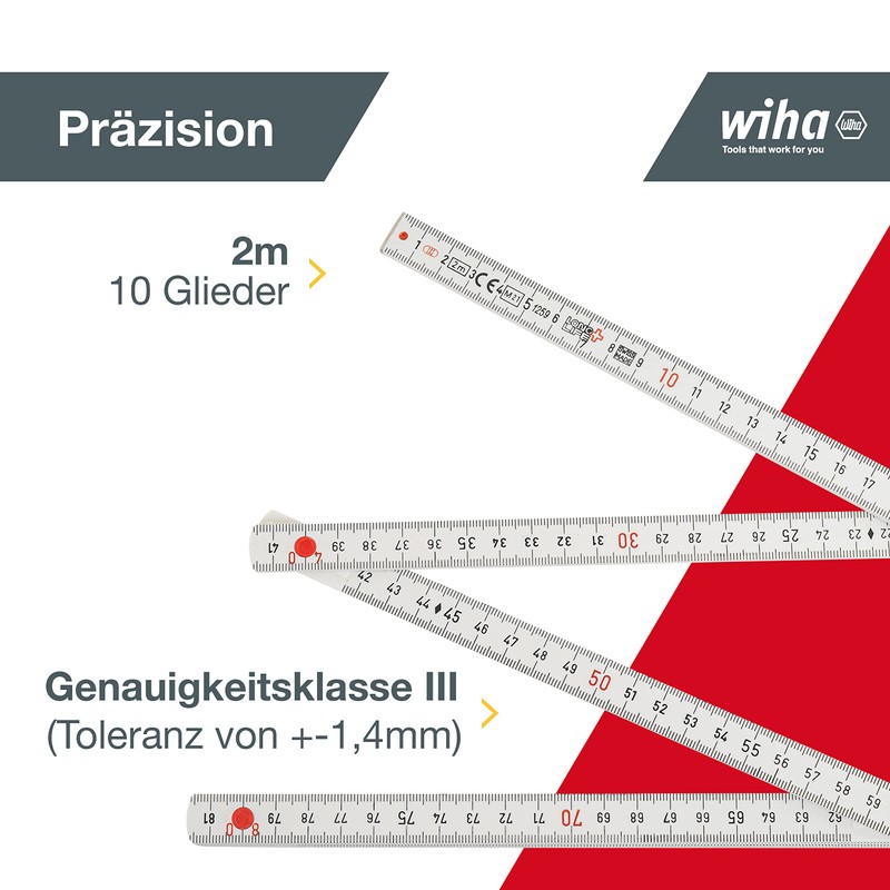 Wiha 27059 Longlife PLUS Folding Rule White
