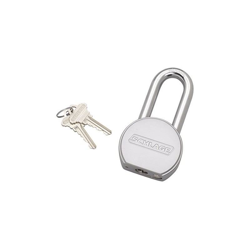Schlage 851226 Solid Steel Round Padlock, 63.5mm, 2.5-Inch Shackle