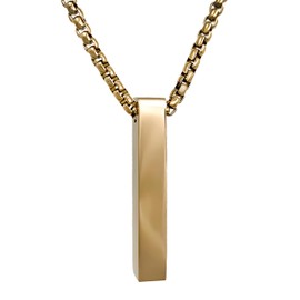 RUGGED steel - Men's Stainless Steel Necklace with Stylish Bar Pendant - Includes Jewellery Box, Stainless Steel