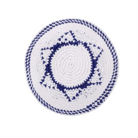 BRTAGG Star of David Kippah, 100% Cotton, White And Blue Jewish Gifts Hats