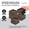 FASONLA Bed Risers (Set of 4) - Oak Solid Wood