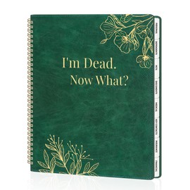 SUNEE End of Life Planner – Journal Guided Final Arrangements for Final Wishes, Passwords, Estate & Funeral Planning – Spiral Organizer with Tabs for Seniors & Family Legacy, 9x11.2", Deep Green