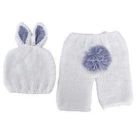 Baby Bunny Costume Crochet Woolen Knitting Photography Caps Pants Children Clothing for 0‑6 Months