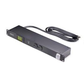 StarTech.com 8-Outlet Horizontal Rack Mount Metered PDU, 1U Server Power Strip w/Surge Protector, 8ft (2.4m) Power Cable, TAA