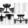 Lassiter Collection Black Three-Light Semi-Flush Mount