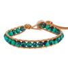 KELITCH Turquoise Beads Strand Bracelets Natural Stone Leather Wrap Bracelet