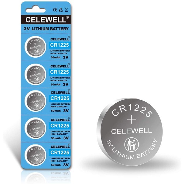 【5-Year Warranty】 CELEWELL 5-Pack CR1225 3V Lithium Battery for Thermometer Watch CR 1225"LO Means Low TEMPERAUTRE, NOT Low Power