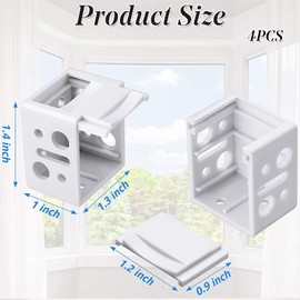 4 Pcs Window Blind Brackets Plastic Profile Box Mounting Bracket Blinds，White Color Headrail Track End Holder Parts for Window-blinds Installation Use