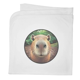 Azeeda 'Smiling Capybara' Cotton Baby Blanket/Shawl (BY00039749)