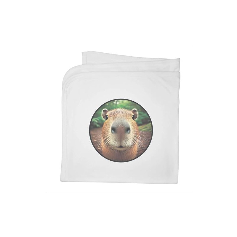Azeeda 'Smiling Capybara' Cotton Baby Blanket/Shawl (BY00039749)